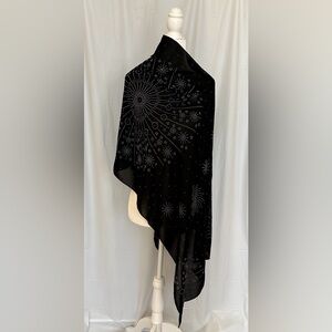 Jessica McClintock Black Starburst Wrap (New)